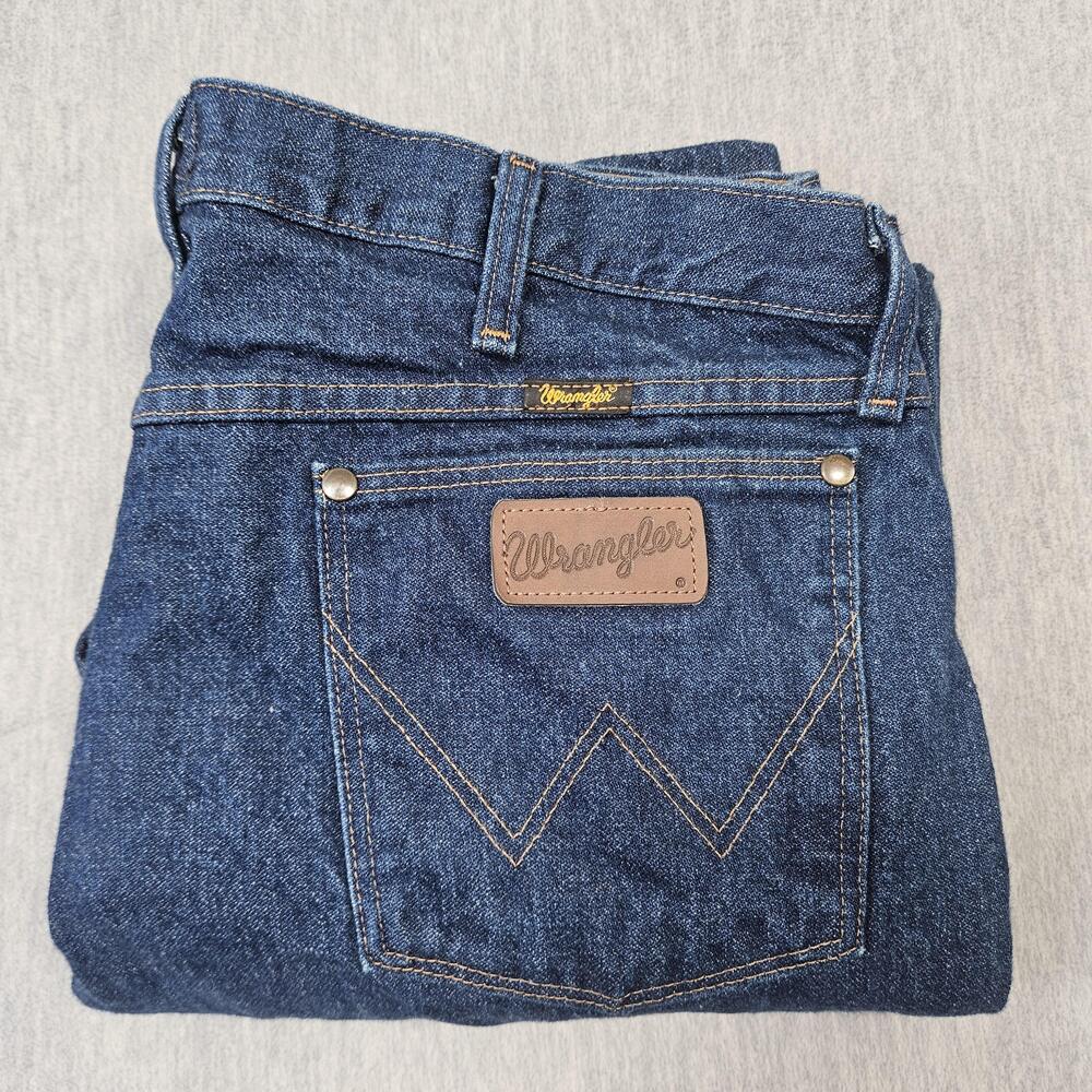 Wrangler Jeans Mens 38x30 Blue Dark Wash Cowboy Cut Regular Fit 47MWZPW